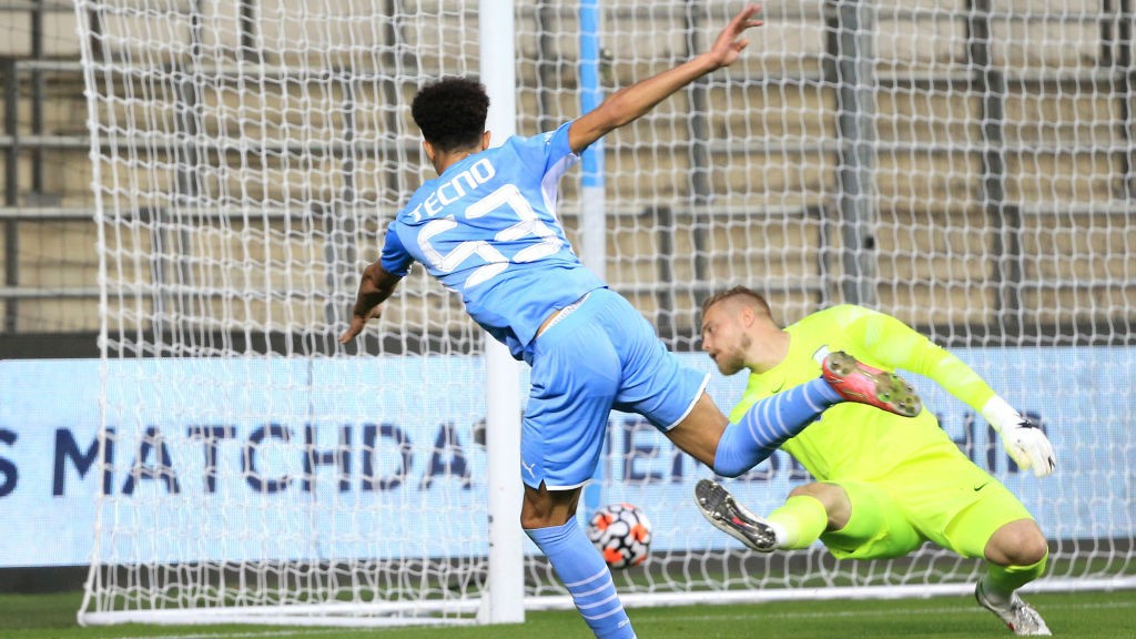 DOUBLE STRIKE: Sam Edozie makes it 2-0 for City