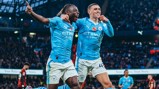 DEADLY DUO: Foden celebrates with Doku.