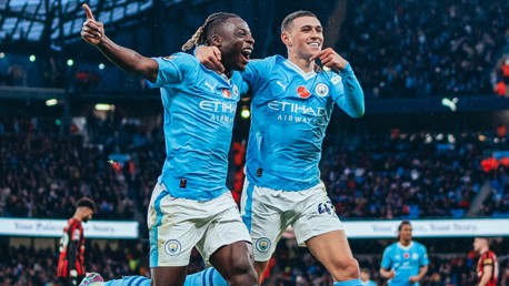 DEADLY DUO: Foden celebrates with Doku.