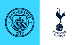Image featuring the logos of Manchester City and Tottenham Hotspur side by side.