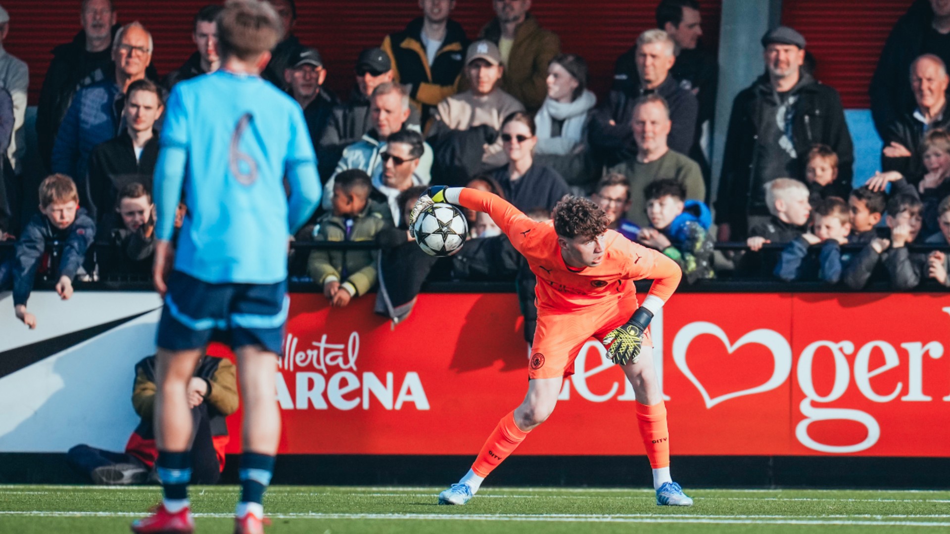 IN SAFE HANDS : Oliver Whatmuff plays the ball out to his defenders.