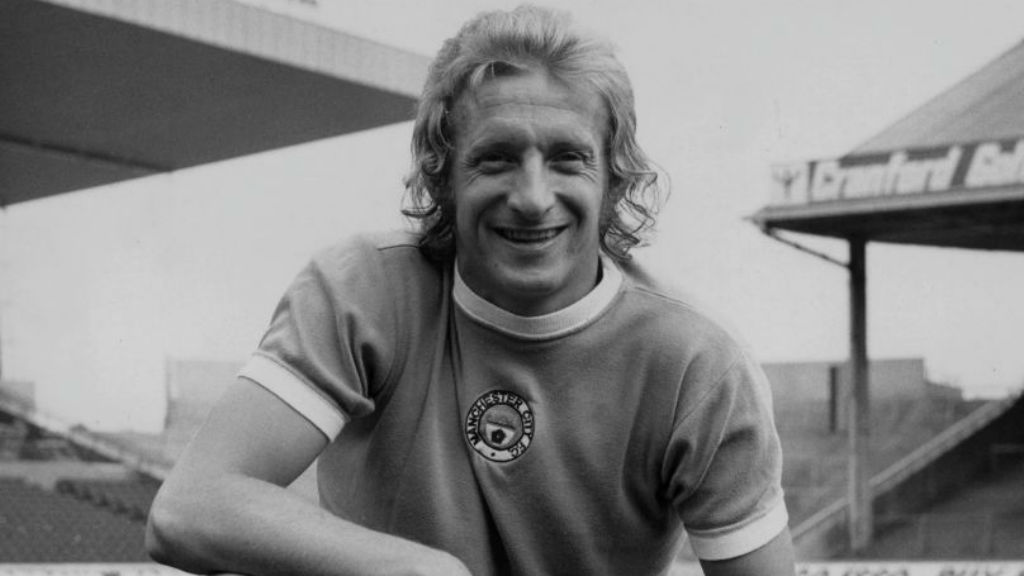 BACK IN BLUE : Denis Law is all smiles after rejoining City in the summer of 1973