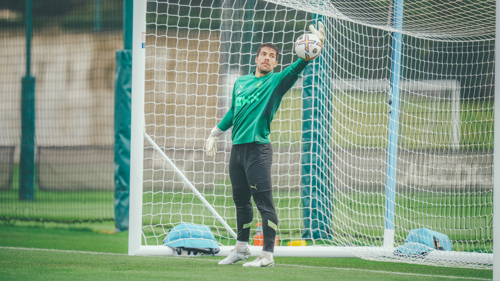 SAFE HANDS : Stefan Ortega looks relaxed when keeping the ball out of the net