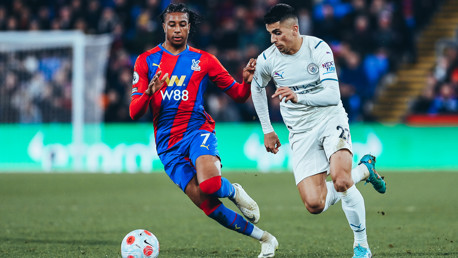 CHARGING CANCELO: Our full-back flies forward.