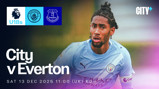 Promotional image for Manchester City's U18 match against Everton with logos and match details including date Dec 13, 2025, at 11:00 (UK) displayed on the left and blurred face of a player in a Manchester City kit.