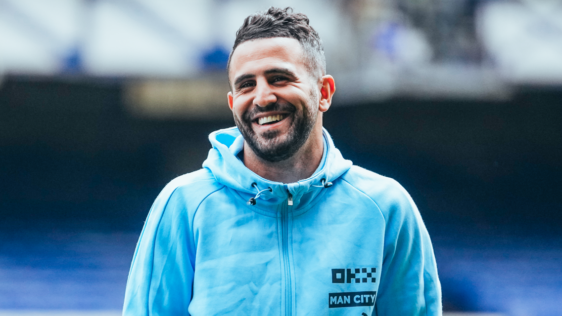 READY RIYAD: Mahrez arrives at the stadium.