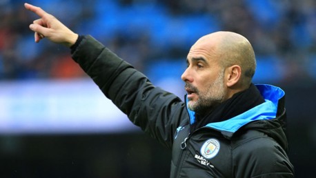 PEP TALK: Guardiola points out some adjustments from the sideline.
