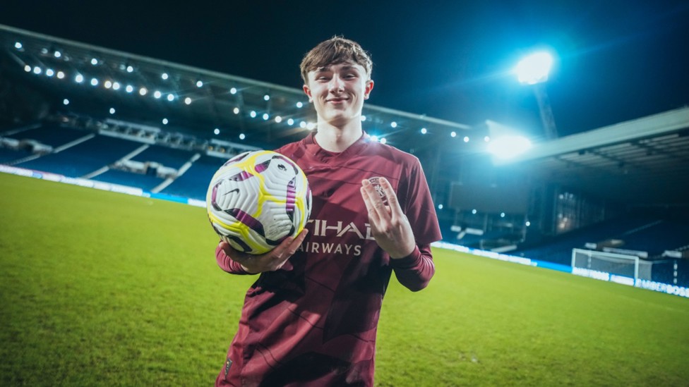HAT-TRICK HERO : Finlay Gorman completes his trio of strikes in our FA Youth Cup quarter-final triumph over West Brom. 