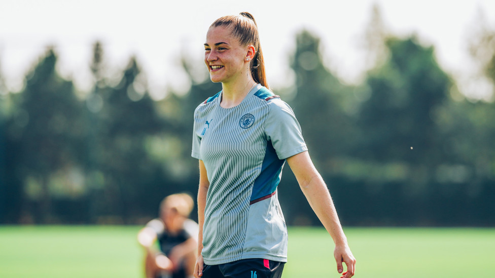 SUNNY SIDE UP: Jess Park takes a quick breather during Tuesday's session
