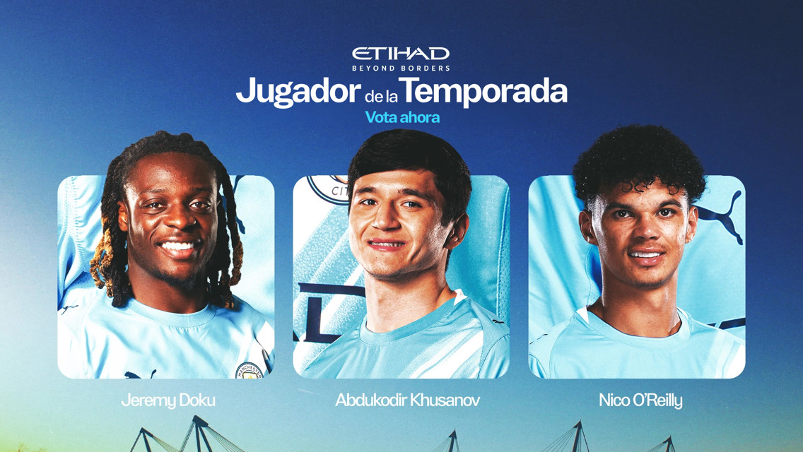 Three Manchester City players featured for a 'Player of the Season' voting campaign.