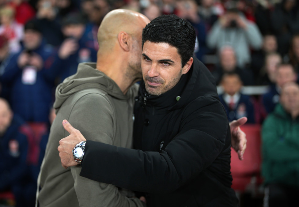 O DUELO : Pep e Arteta se encontram novamente. 