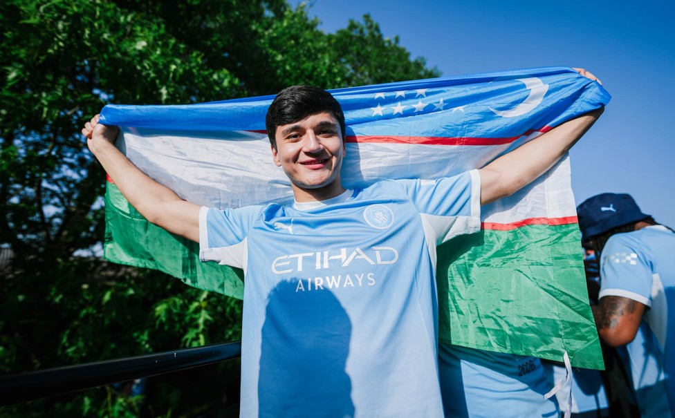 PARTY TIME : Our Uzbek enjoying the parade party in town.