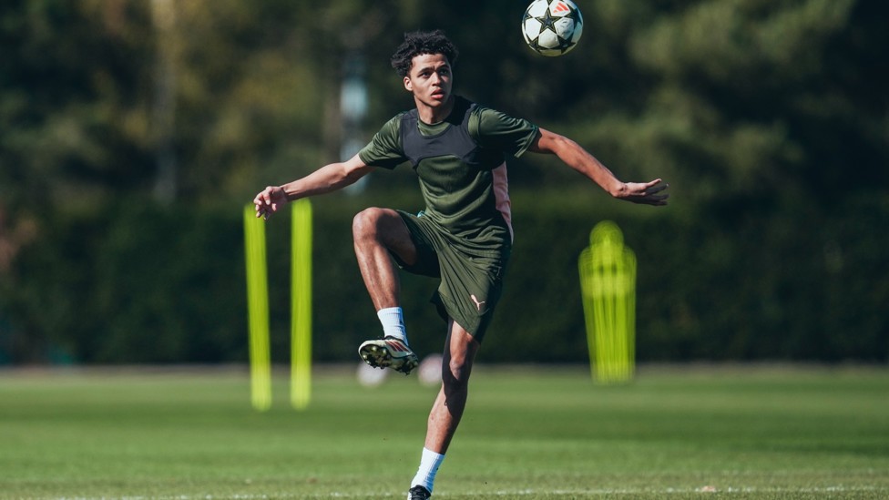 HOW'S YOUR TOUCH?: : Max Alleyne looks to control the ball