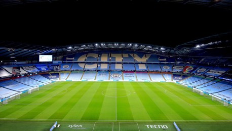 HOME: The Etihad looks as beautiful as always under the dark winter sky.