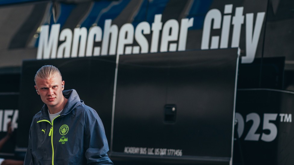 CHECKING IN  : Erling Haaland arrives at the Stadium. 