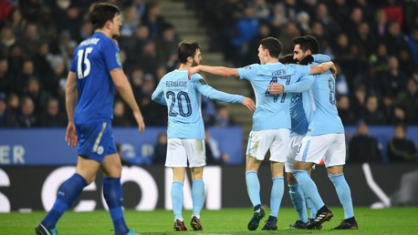BERNARDO BRILLIANCE: City's goalscorer celebrates his second goal of the season. 