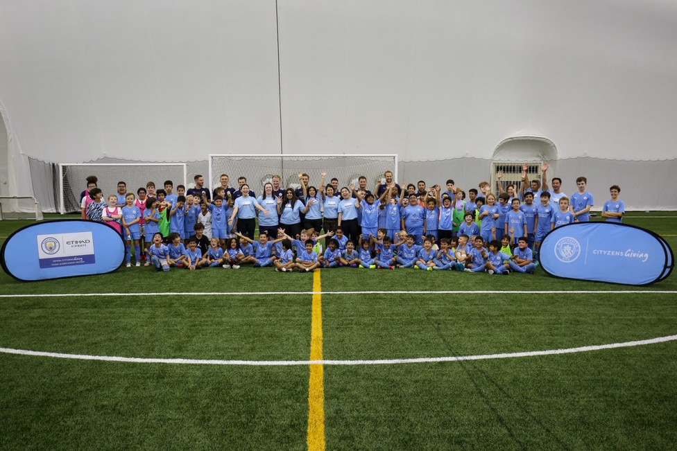 COME ON CITY: Participants at City Football Schools, Adu Dhabi’s Spring Camp 