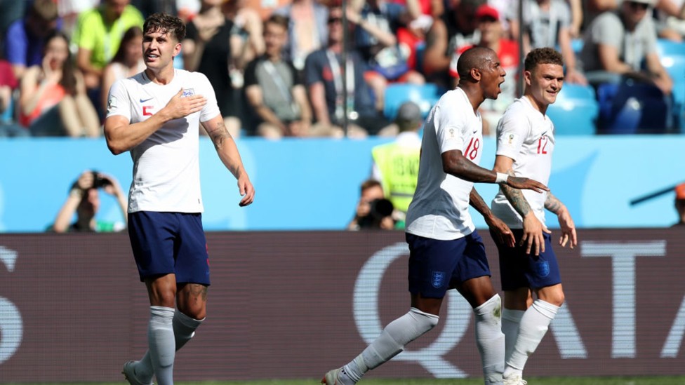 WORLD CUP WONDER: Stones scores his first England goals against Panama as the Three Lions reach the World Cup semis in 2018.
