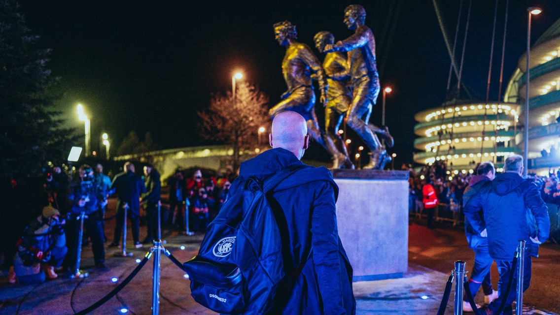 Guardiola uses Bell, Lee and Summerbee statue for inspiration