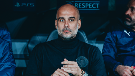 THE BOSS: Pep in the dugout.
