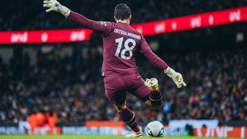 UP FOR THE CUP : Ortega was an ever-present en route to our 2023 FA Cup triumph, including this 1-0 win over Arsenal