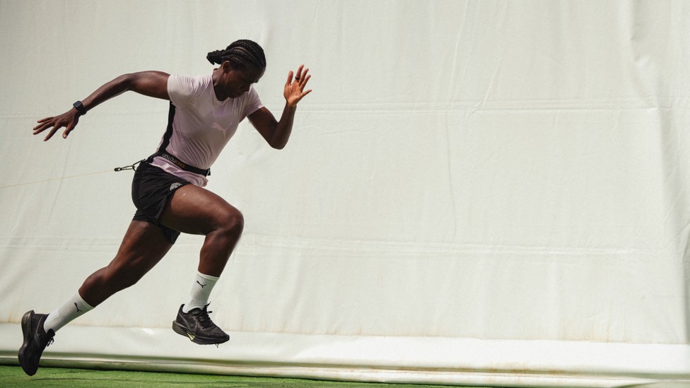 BURST OF SPEED : Khadija 'Bunny' Shaw shows off her power and pace. 