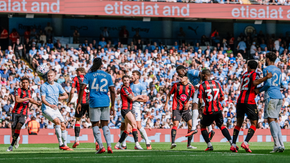 GET IN: Marc Guéhi heads home to draw City level.