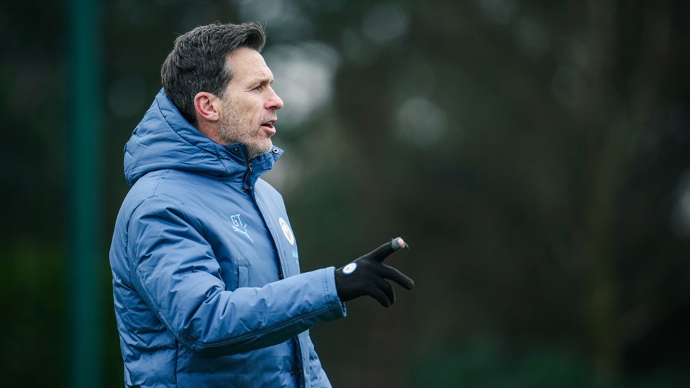 THE BOSS  : Taylor issues instructions to City's squad.