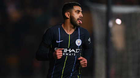 CHEEKY CHAP: Riyad Mahrez celebrates sealing our FA Cup fifth-round win.