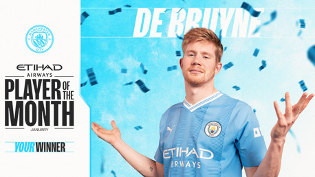 De Bruyne crowned Etihad Player of the Month for January