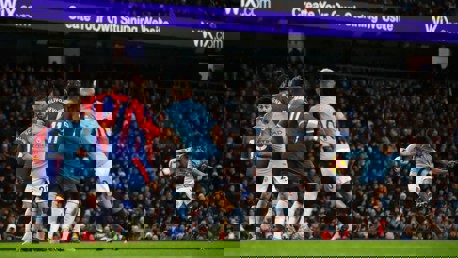 SO CLOSE: Leroy Sane's free kick hits the post