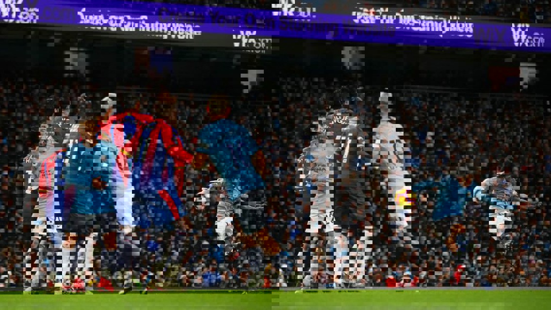 SO CLOSE: Leroy Sane's free kick hits the post