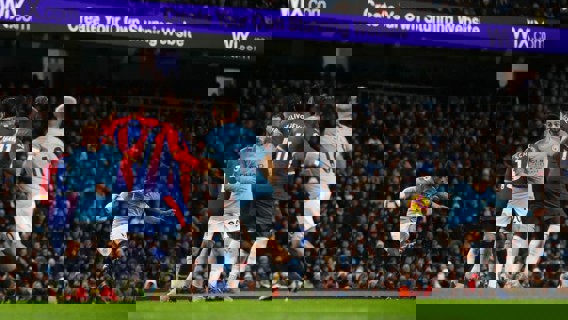 SO CLOSE: Leroy Sane's free kick hits the post