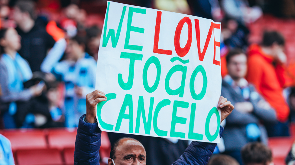 WE STAND WITH YOU JOAO : A great show of support for Joao Cancelo and his family. 