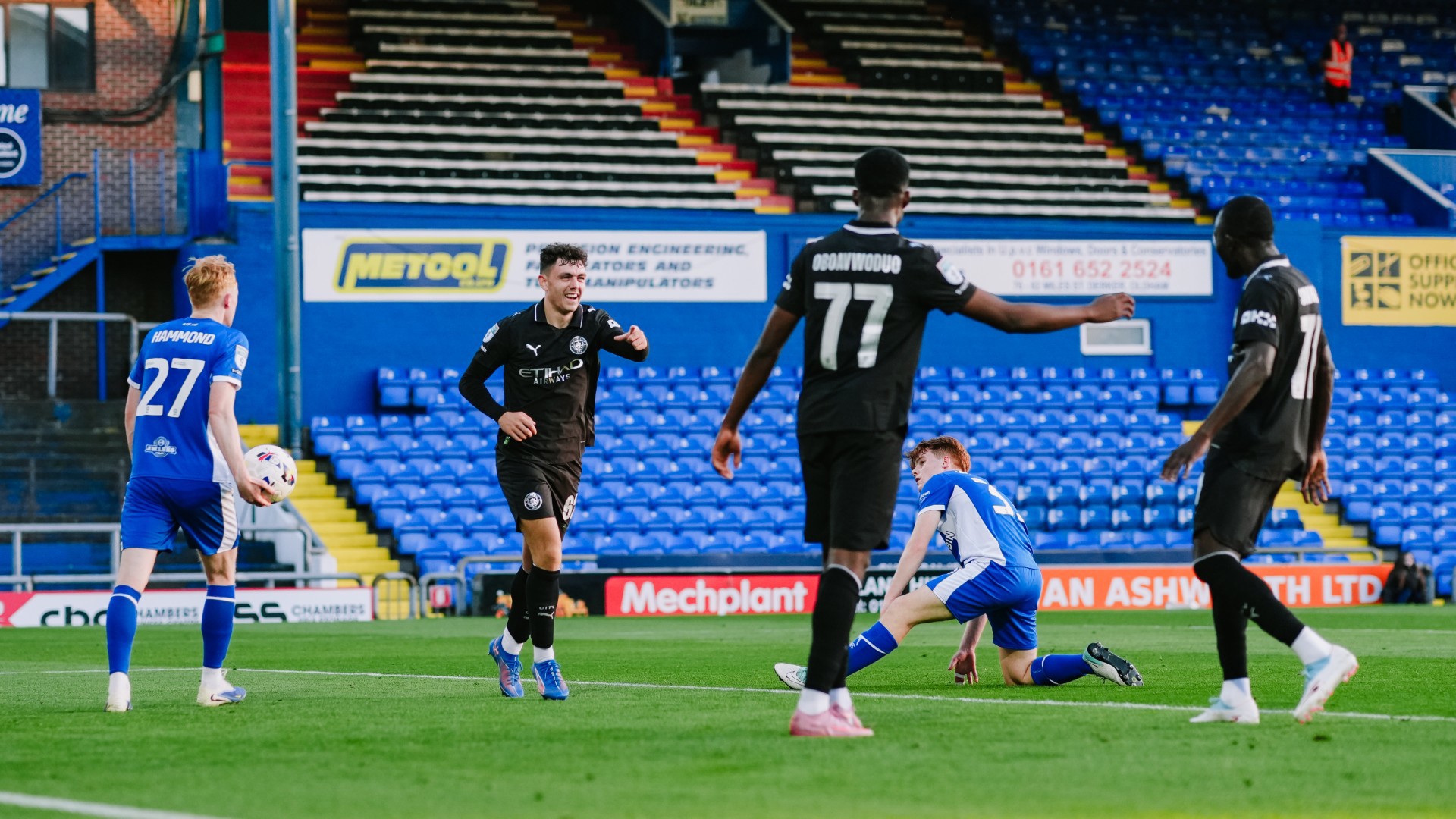 MIGHTY MUIR : Ashton Muir makes it three just before the break. 