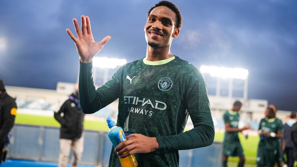 FULL-TIME CELEBRATIONS : Christian McFarlane smiles for the camera.
