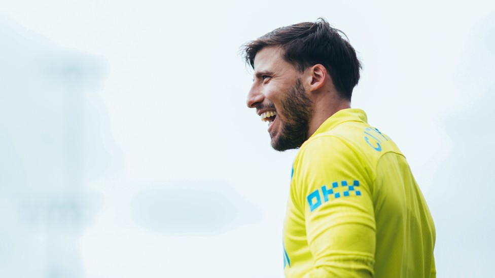 UPBEAT MOOD : Ruben Dias all-smiles as he looks ahead to Sunday