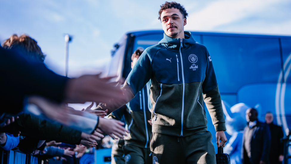 ALLEYNE ARRIVES : Max makes his way to the dressing room.