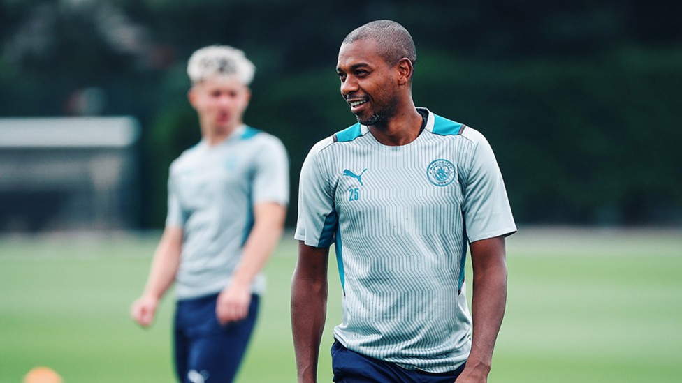 CAPTAIN FANTASTIC: Fernandinho in today's session