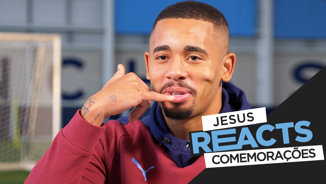 Jesus reage às celebrações dos gols!