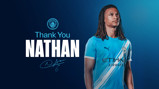 Image displaying a thank you message for Nathan from Manchester City, featuring the club's logo and a player in a blue uniform.
