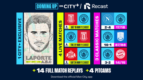 Coming up on CITY+ and Recast this November