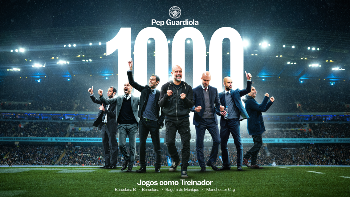 Guardiola completará 1000 jogos como treinador
