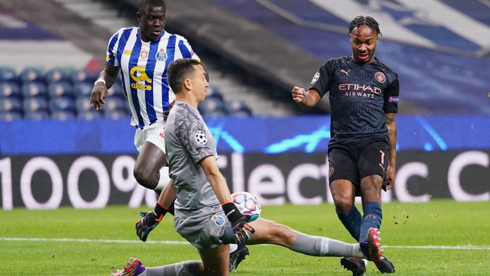 PILING ON THE PRESSURE: Marchesín blocks Raheem Sterling's close-range effort
