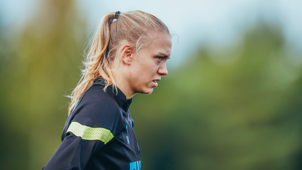 LOCKED IN  : Esme Morgan maintains her focus 