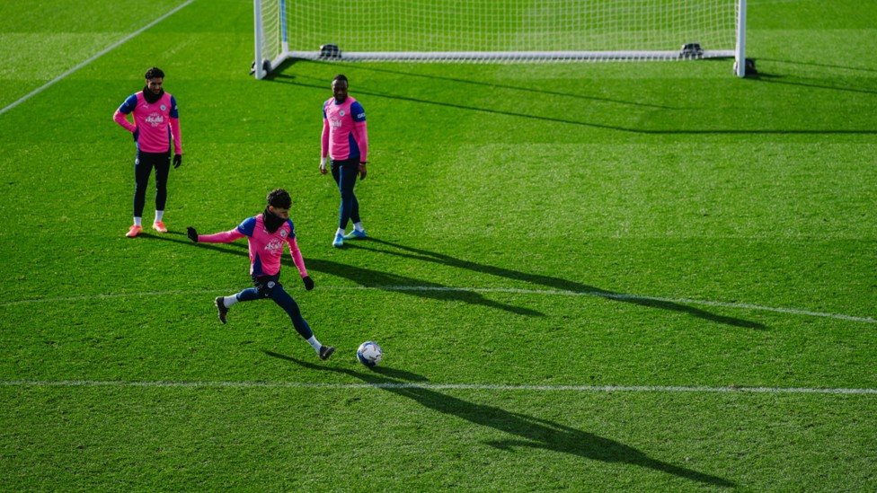 POWER PLAY: Phil Foden lets fly.