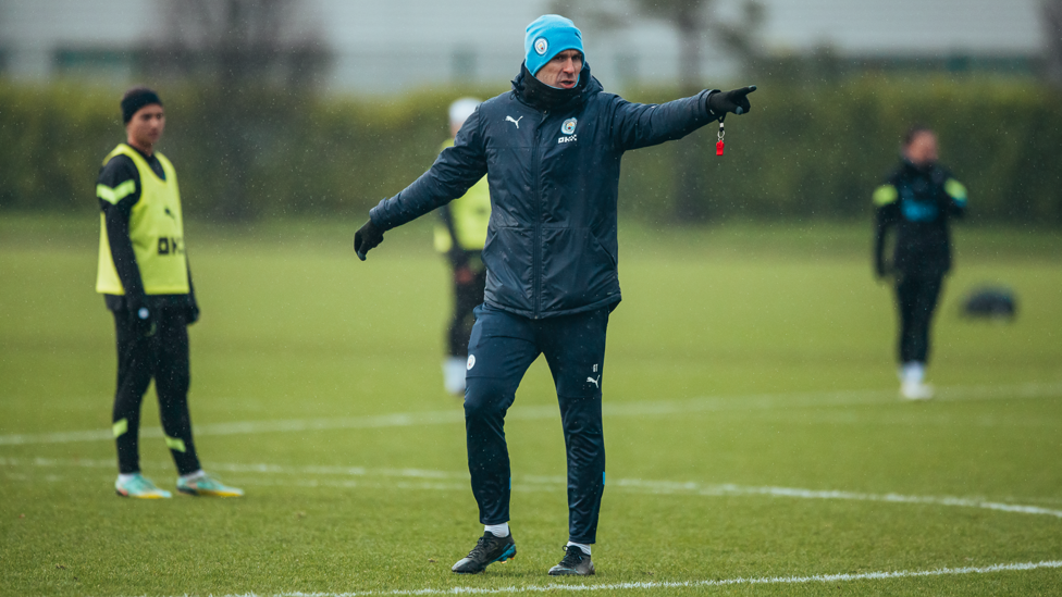 BOSSING IT : Gareth Taylor dishes out some instructions