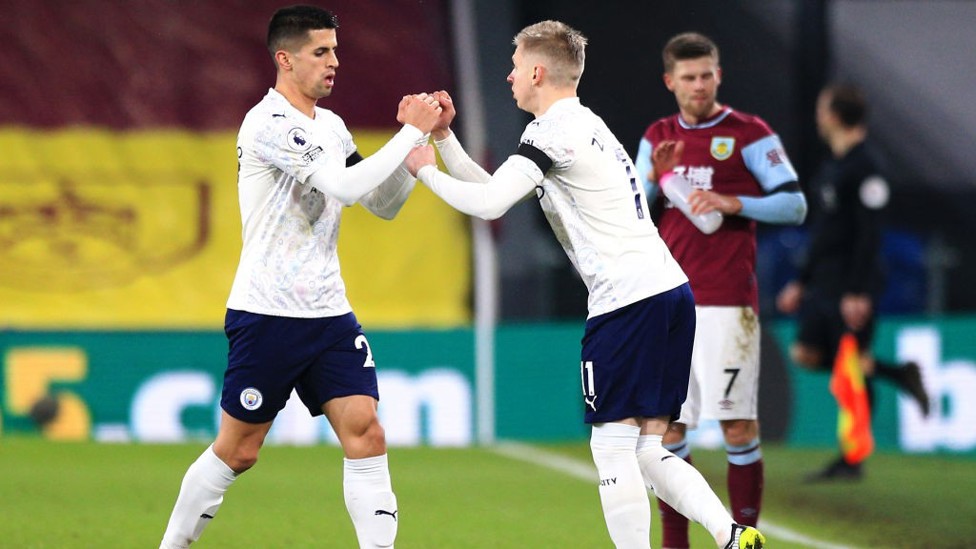 CHANGE UP : Oleks Zinchenko comes on to replace Joao Cancelo.