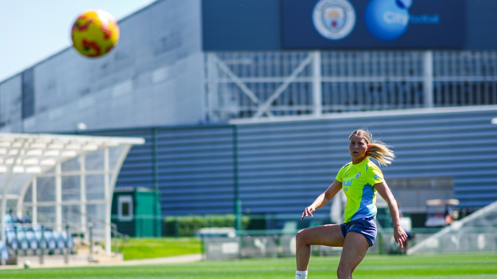 STRIKE : Poppy Pritchard tries her luck from distance