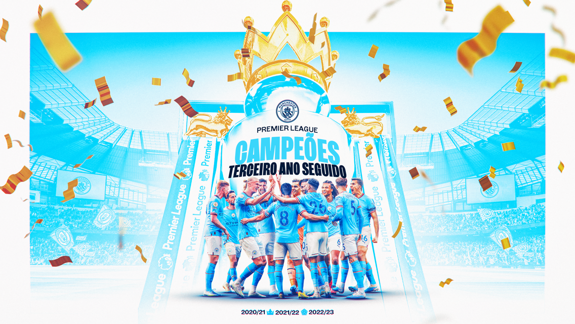 Manchester City vence o terceiro título da Premier League consecutivo!